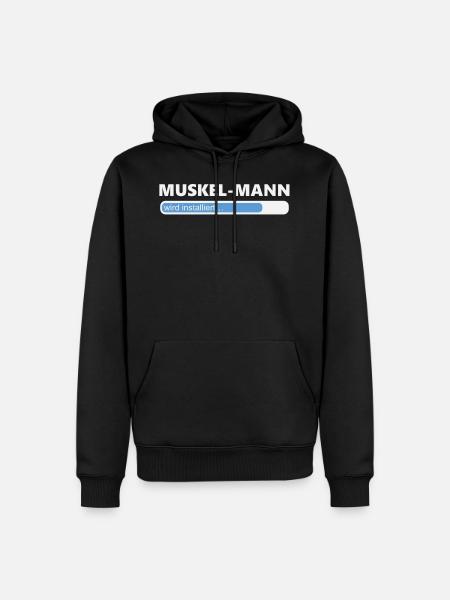 Installiere Muskel Mann (1221C) - Männer Premium Bio Hoodie - Schwarz