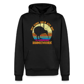 Oiseau Maori Oiseaux Amoureux Mignon - Sweat à capuche Premium bio Homme - noir - Devant - Nico (187cm)