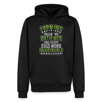 Céréales bovines d’élevage - Sweat à capuche Premium bio Homme - noir - Devant - Nico (187cm)