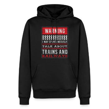 Eisenbahn Märklin Nerd Miniatur - Männer Premium Bio Hoodie - Schwarz - Vorne - Nico (187cm)
