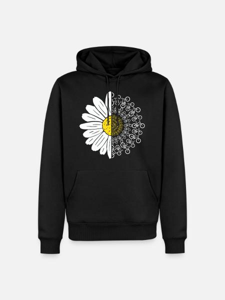 Bicycle Flower - Men’s Premium Organic Hoodie - black