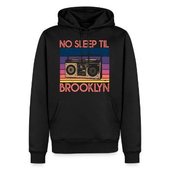 No Sleep Til Brooklyn - Männer Premium Bio Hoodie - Schwarz - Vorne - Nico (187cm)