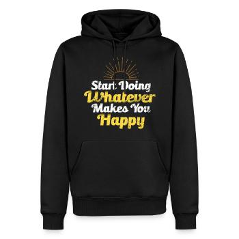 Denkweise Fangen Sie an, das zu tun, was Sie glücklich macht Inspirati - Männer Premium Bio Hoodie - Schwarz - Vorne - Nico (187cm)