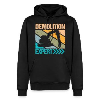 Demolition Expert Baggerfahrer - Männer Premium Bio Hoodie - Schwarz - Vorne - Nico (187cm)
