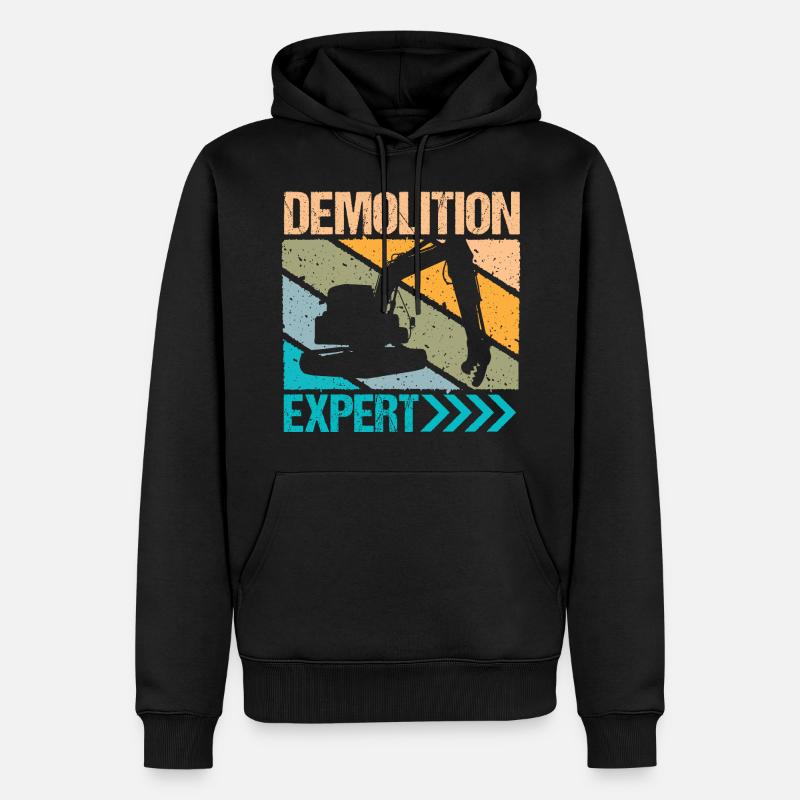 Demolition Expert Baggerfahrer - Männer Premium Bio Hoodie - Schwarz