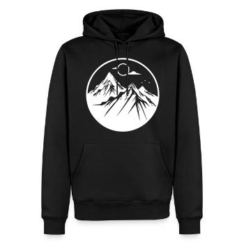 Berge Natur Mountains Silhouette - Männer Premium Bio Hoodie - Schwarz - Vorne - Nico (187cm)