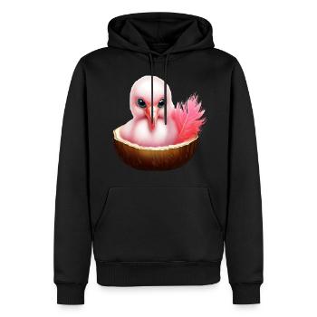 Flamant rose de noix de - Sweat à capuche Premium bio Homme - noir - Devant - Nico (187cm)