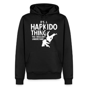 Koreanischer Kampfsport Hapkido - Männer Premium Bio Hoodie - Schwarz - Vorne - Nico (187cm)