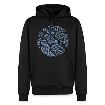 Passionné d’empreintes digitales des joueurs de basketball - - Sweat à capuche Premium bio Homme - noir - Devant - Nico (187cm)