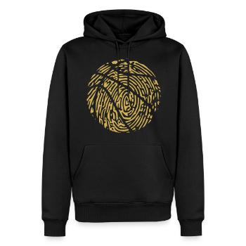 Passionné d’empreintes digitales des joueurs de basketball - Sweat à capuche Premium bio Homme - noir - Devant - Nico (187cm)