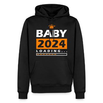 Baby 2024 Loading - Männer Premium Bio Hoodie - Schwarz - Vorne - Nico (187cm)
