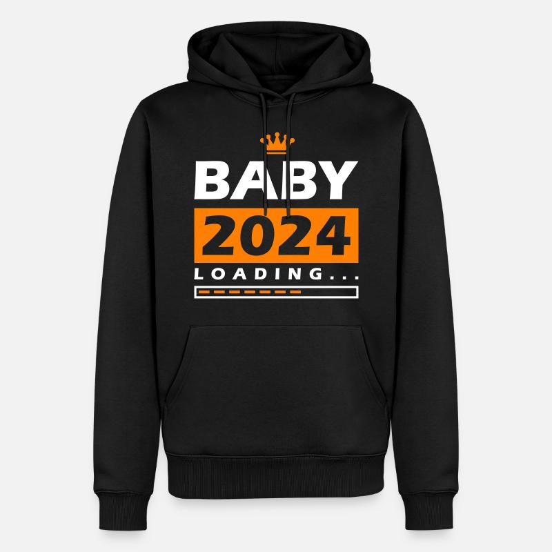 Bébé 2024 Chargement - Sweat à capuche Premium bio Homme - noir