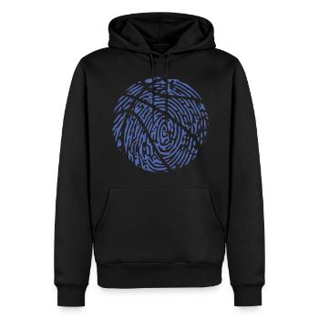 Passionné d’empreintes digitales des joueurs de basketball - - Sweat à capuche Premium bio Homme - noir - Devant - Nico (187cm)