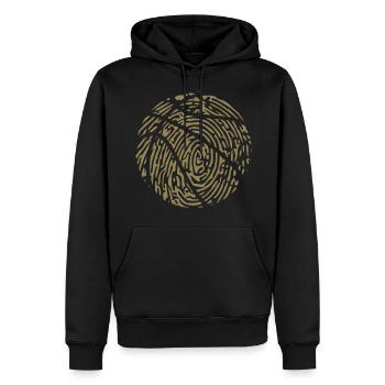 Joueur de basket-ball empreinte digitale passion - - Sweat à capuche Premium bio Homme - noir - Devant - Nico (187cm)