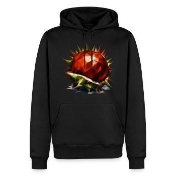 Châtaignier polygonal : arbre à feuilles caduques automnale - Sweat à capuche Premium bio Homme - noir - Devant - Nico (187cm)