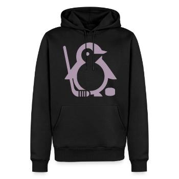 Minimalistischer Pinguin Eishockeyspieler - - Männer Premium Bio Hoodie - Schwarz - Vorne - Nico (187cm)