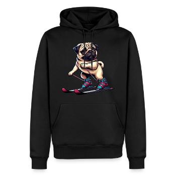 Chien Carlin Skis Skis Skieurs Vacances Au Ski - Sweat à capuche Premium bio Homme - noir - Devant - Nico (187cm)