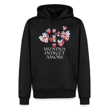Mundus Indiget Amore E 260 - Sweat à capuche Premium bio Homme - noir - Devant - Nico (187cm)