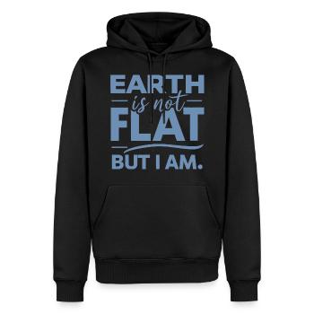 Satire Flat Earth Ironic Jokes - Men’s Premium Organic Hoodie - black - Front - Nico (187cm)