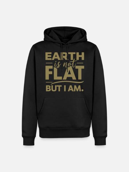 Satire Flat Earth Ironic Jokes - Men’s Premium Organic Hoodie - black