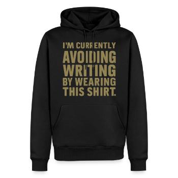 Writing Avoidance: The Confession - Men’s Premium Organic Hoodie - black - Front - Nico (187cm)