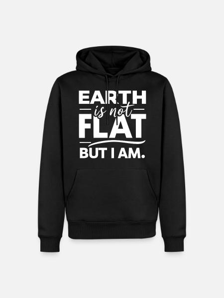 Satire Flat Earth Ironic Jokes - Men’s Premium Organic Hoodie - black