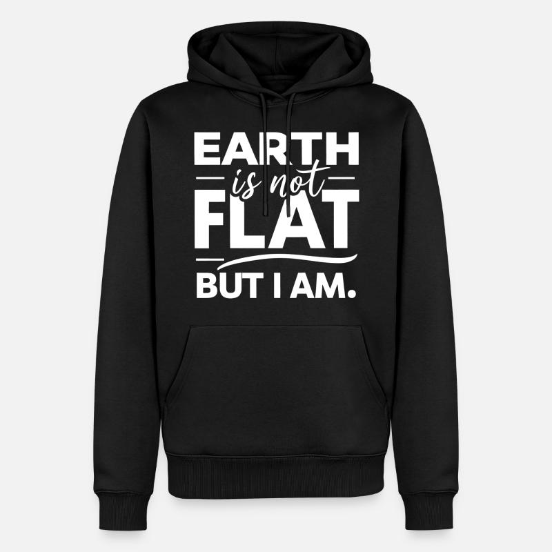 Satire Terre plate Blagues ironiques - Sweat à capuche Premium bio Homme - noir