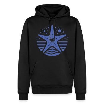 variation 28901Starfish Sea Animal Saltwater Aqua - Men’s Premium Organic Hoodie - black - Front - Nico (187cm)