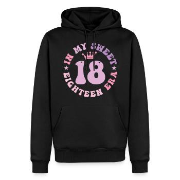 In meiner süßen Achtzehn-Ära 18. Geburtstag Groovy 18. - Männer Premium Bio Hoodie - Schwarz - Vorne - Nico (187cm)