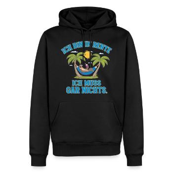 Je suis à la retraite, je n’ai rien à faire - Sweat à capuche Premium bio Homme - noir - Devant - Nico (187cm)