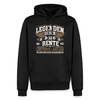 Legenden Gehen 2026 In Rente Limitierte Auflage - Männer Premium Bio Hoodie - Schwarz - Vorne - Nico (187cm)