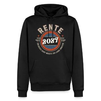 Rente 2027 Für Dieses Shirt Musste Ich Lange - Männer Premium Bio Hoodie - Schwarz - Vorne - Nico (187cm)