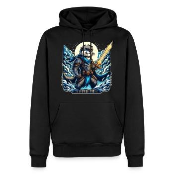 MutiOtter Guerrier avec épée magique - Sweat à capuche Premium bio Homme - noir - Devant - Nico (187cm)
