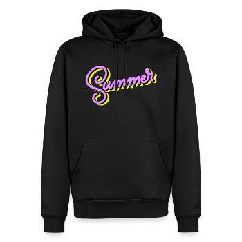 Summer - Männer Premium Bio Hoodie - Schwarz - Vorne - Nico (187cm)