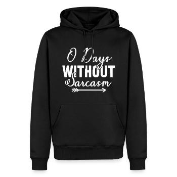 0 jours sans sarcasme - Drôle de dicton - Sweat à capuche Premium bio Homme - noir - Devant - Nico (187cm)