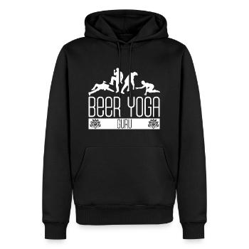 Lustiger Bier Yoga Guru Trinken Liebhaber - Männer Premium Bio Hoodie - Schwarz - Vorne - Nico (187cm)