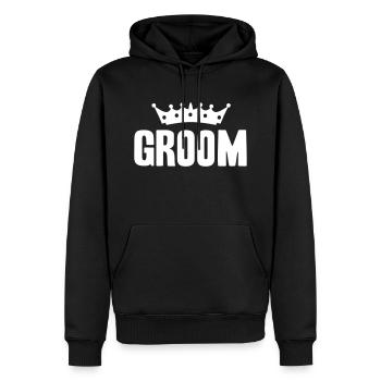 groom with crown - Sweat à capuche Premium bio Homme - noir - Devant - Nico (187cm)
