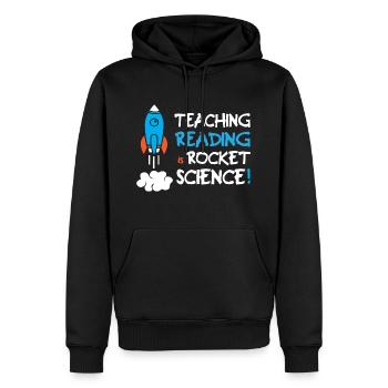 Teaching Reading Is Rocket Science - Männer Premium Bio Hoodie - Schwarz - Vorne - Nico (187cm)
