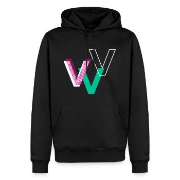 V Buchstabe - Männer Premium Bio Hoodie - Schwarz - Vorne - Nico (187cm)