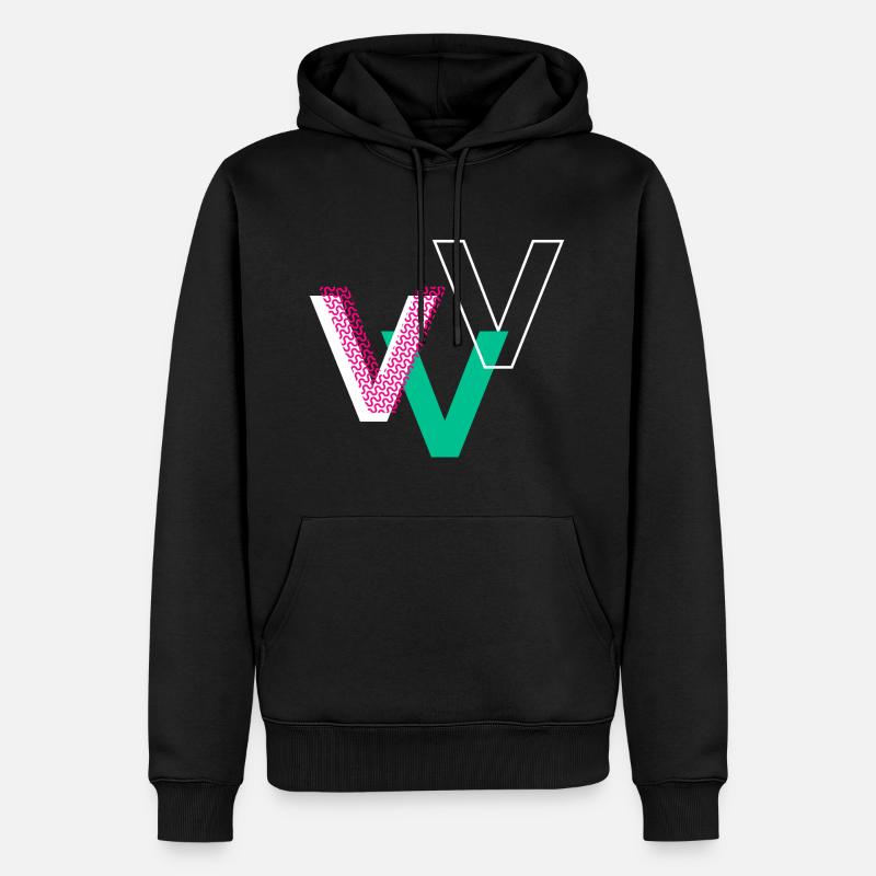 V Buchstabe - Männer Premium Bio Hoodie - Schwarz