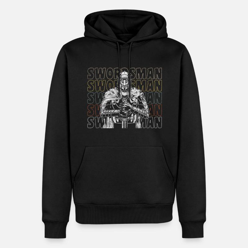 Épée Épée Guerrier Épées - Sweat à capuche Premium bio Homme - noir