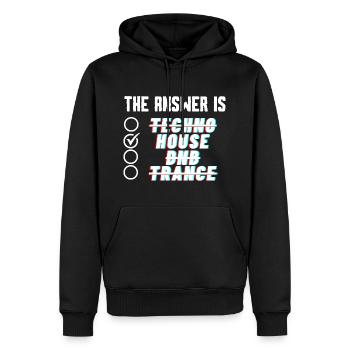 The Answer HOUSE - Men’s Premium Organic Hoodie - black - Front - Nico (187cm)