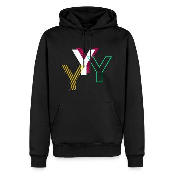 Y Buchstabe - Männer Premium Bio Hoodie - Schwarz - Vorne - Nico (187cm)