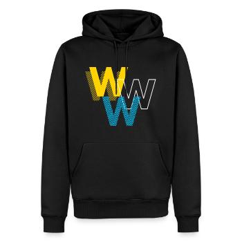 W Lettering Design Geschenke - Männer Premium Bio Hoodie - Schwarz - Vorne - Nico (187cm)