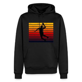 Handballspieler Retro Vintage 80er Jahre Stil Handballer - Männer Premium Bio Hoodie - Schwarz - Vorne - Nico (187cm)