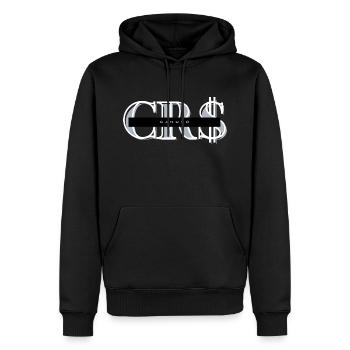 CR$ MAX - Men’s Premium Organic Hoodie - black - Front - Nico (187cm)