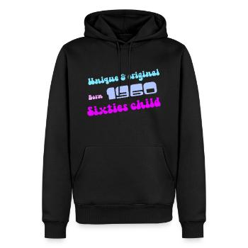 Sechziger Jahre 1960 Geburtstagsjahr Design - Männer Premium Bio Hoodie - Schwarz - Vorne - Nico (187cm)