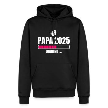 Papa 2025 - Männer Premium Bio Hoodie - Schwarz - Vorne - Nico (187cm)