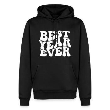 Meilleure année de tous les temps - Sweat à capuche Premium bio Homme - noir - Devant - Nico (187cm)