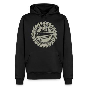 Artisanat de menuiserie | Cadeaux de menuiserie charpentier - Sweat à capuche Premium bio Homme - noir - Devant - Nico (187cm)